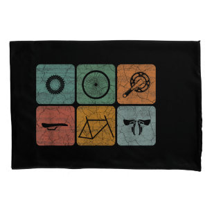 Biking Cycling Vintage Bicycle Parts Cyclist Gifts Pillowcase