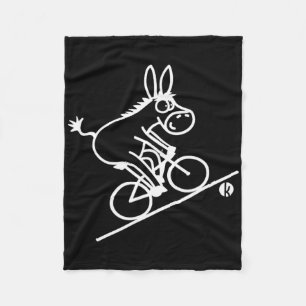 Biking Donkey Mountain Bike Bicycle Tee Fleece Blanket