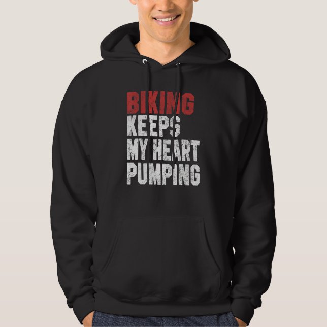 Biking  For Men Women Biking Keeps My Heart Dad Hoodie (Front)