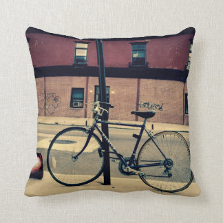 Biking in Brooklyn Pillow