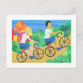 Biking in Central Park Postcard