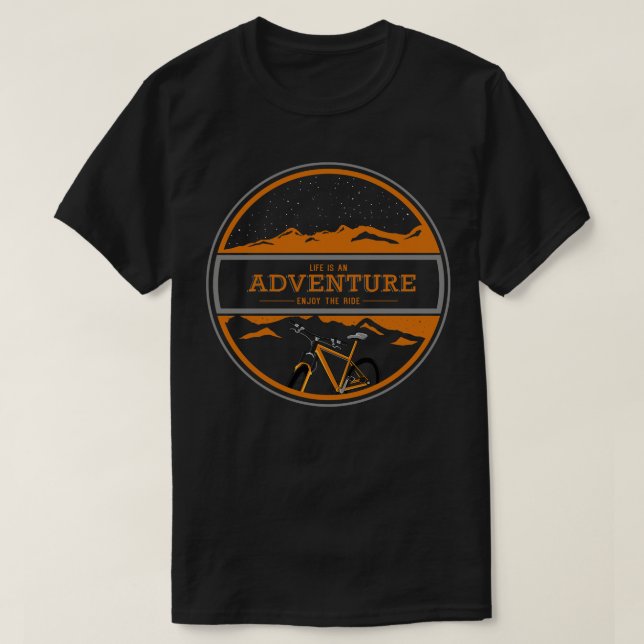 Biking in Mountains T-Shirt (Design Front)