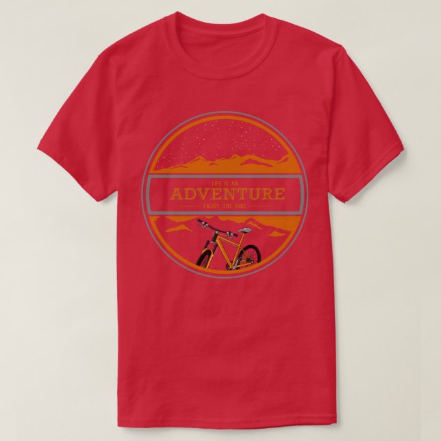 Biking in Mountains T-Shirt (Design Front)