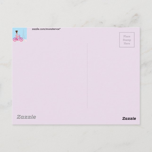 Biking in Paris Postcard (Back)