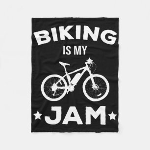 Biking Is My Jam Bike Lover Cycling Bicycle Mounta Fleece Blanket