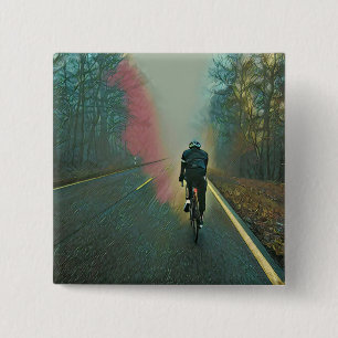 Biking Lover Gift Cycling Painting 15 Cm Square Badge