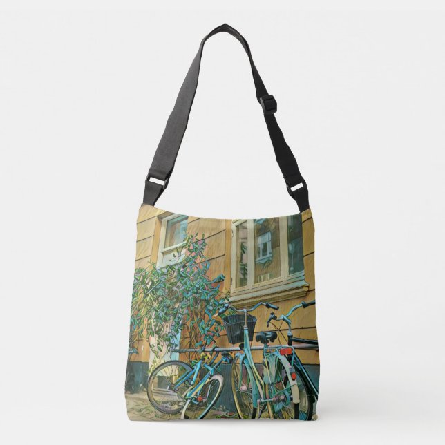Biking Lover Gift | Cycling Painting Crossbody Bag (Front)