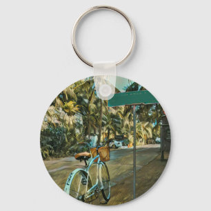 Biking Lover Gift   Cycling Painting Key Ring
