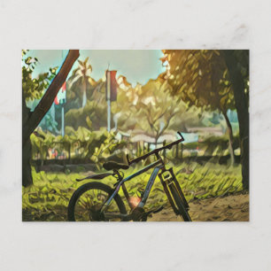 Biking Lover Gift   Cycling Painting Postcard