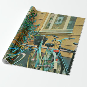 Biking Lover Gift Cycling Painting Wrapping Paper