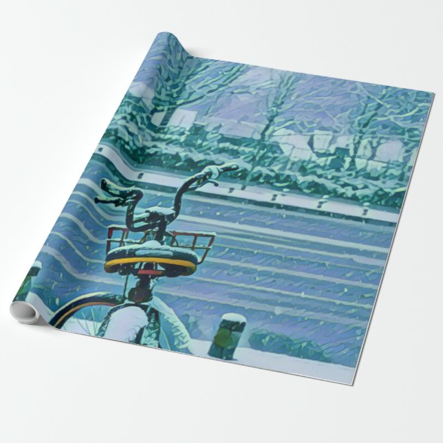Biking Lover Gift Wrapping Paper (Unrolled)
