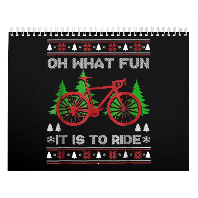 Biking Oh What Fun Bike Ugly Christmas Sweater Calendar (Cover)