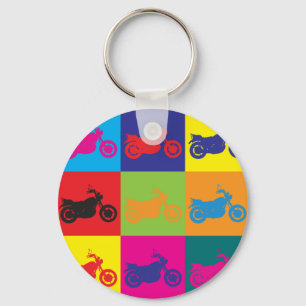 Biking Pop Art Key Ring