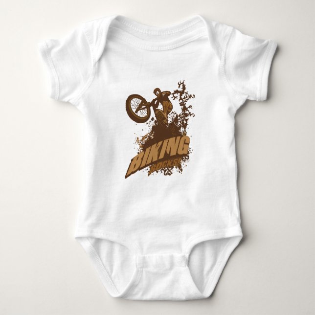 Biking Rocks! Baby Bodysuit (Front)