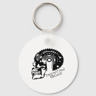 Biking Skull T Shirt Gears Bike Mountain Bike Key Ring