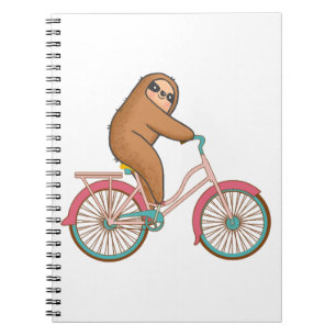Biking Sloth - A Cute Sloth Riding On A Bicycle Notebook