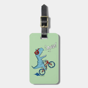 Biking T-Rex Roar Luggage Tag