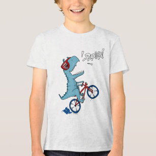 Biking T-Rex Roar Tri-Blend Shirt
