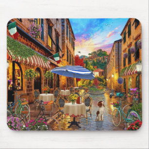 Biking Through Italy Fine Art Mouse Mat