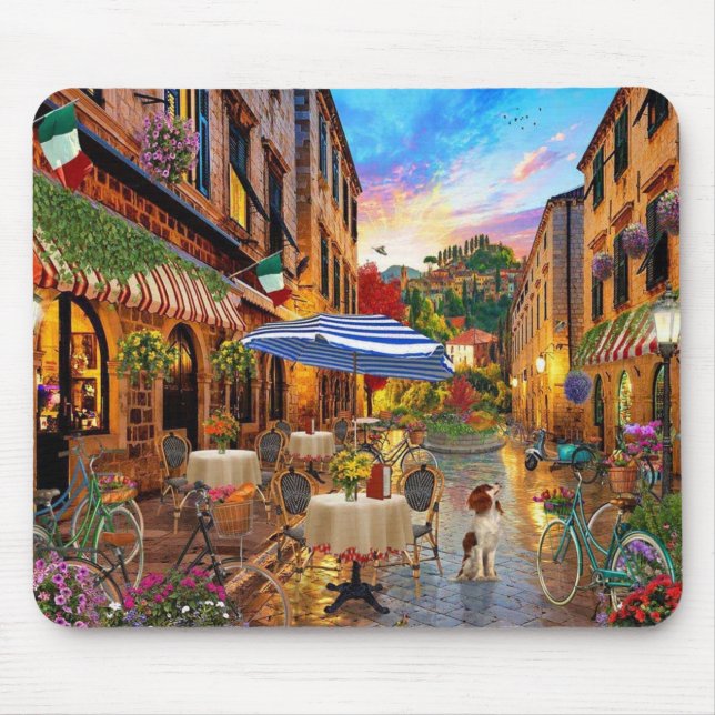Biking Through Italy Fine Art Mouse Mat (Front)