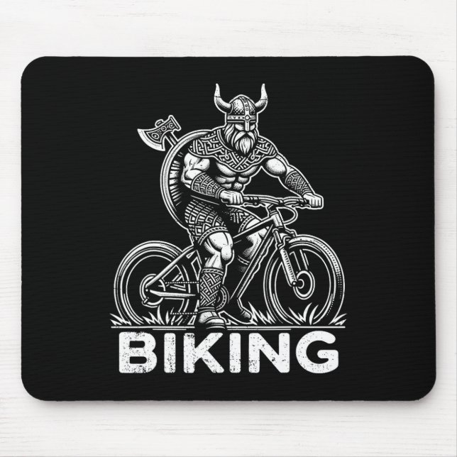 Biking Viking Funny Mountain Biker Pun  Mouse Mat (Front)