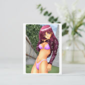 Bikini Anime Girl Postcard (Standing Front)
