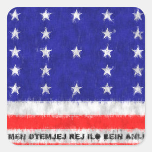 Bikini Atoll Oil Painting Drawing Square Sticker