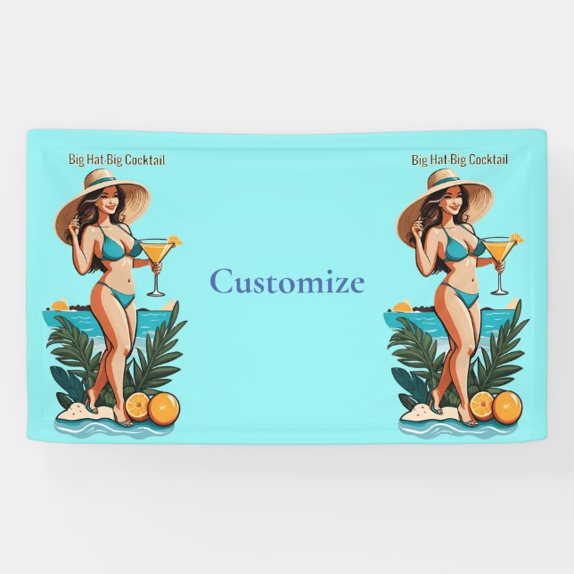 Bikini Babe Big Hat- Big Cocktail Thunder_Cove Banner (Horizontal)