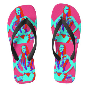 bikini babe red flip flops
