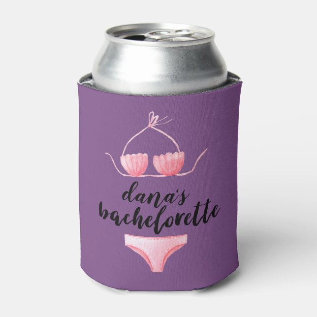 Bikini Bachelorette Gift Can Cooler (Can Front)