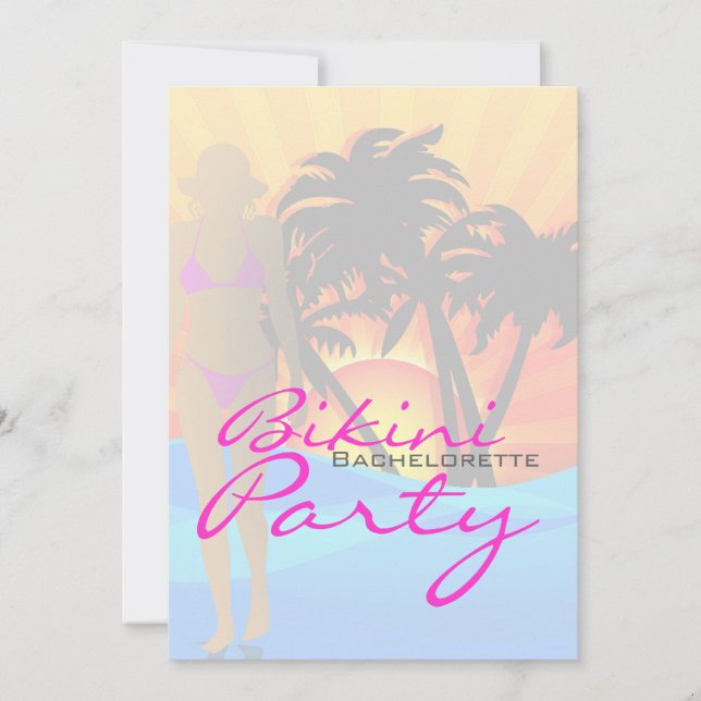 Bikini Beach Bachelorette Party Invitation (Front)
