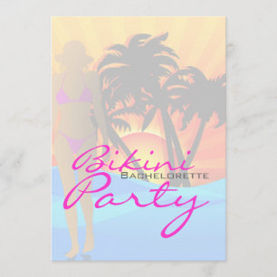 Bikini Beach Bachelorette Party Invitation