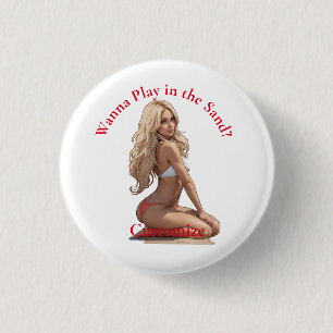 Bikini Beach Girl Thunder_Cove  3 Cm Round Badge