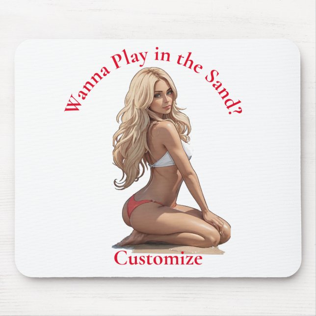 Bikini Beach Girl Thunder_Cove  Mouse Mat (Front)