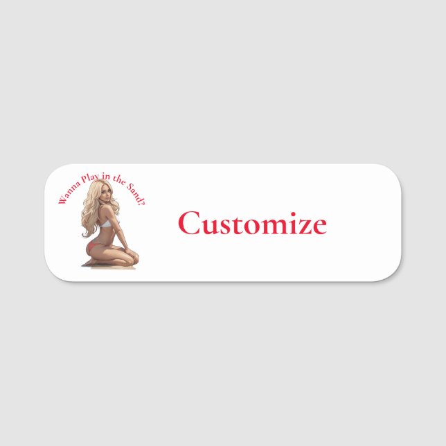 Bikini Beach Girl Thunder_Cove  Name Tag (Front)