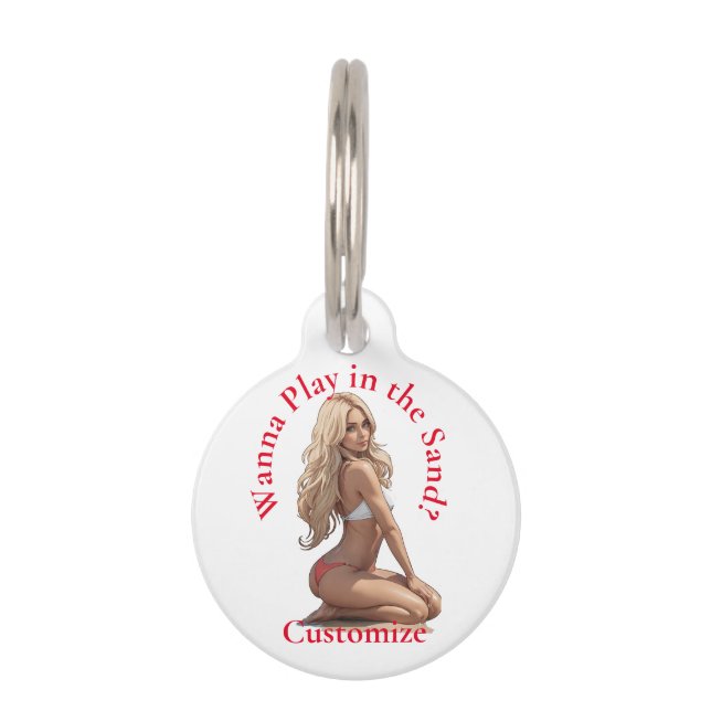 Bikini Beach Girl Thunder_Cove  Pet Tag (Front)