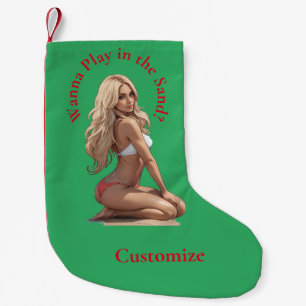 Bikini Beach Girl Thunder_Cove Small Christmas Stocking