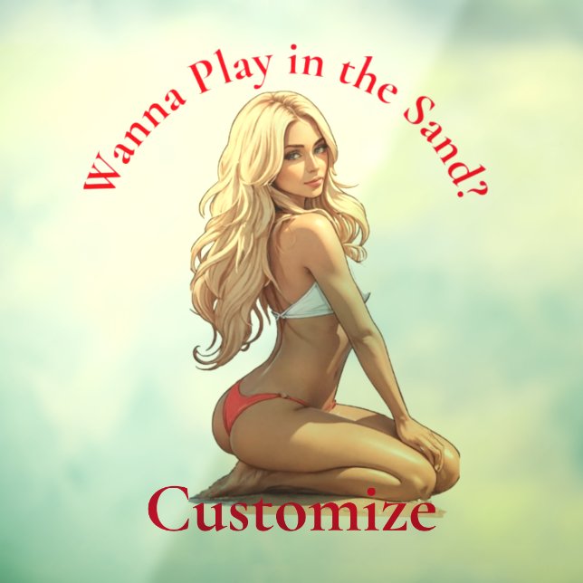 Bikini Beach Girl Thunder_Cove  Window Cling (Sheet 3)