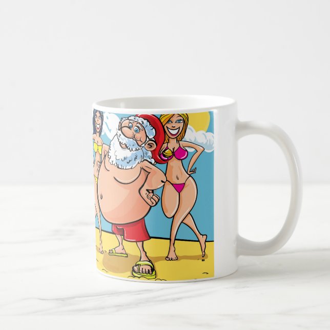 bikini beach santa claus coffee mug (Right)