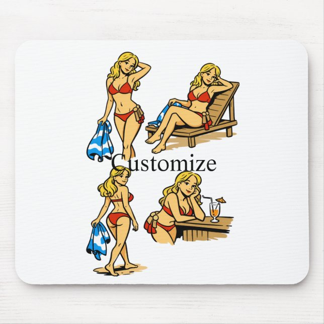 Bikini Beach Time Thunder_Cove Mouse Mat (Front)