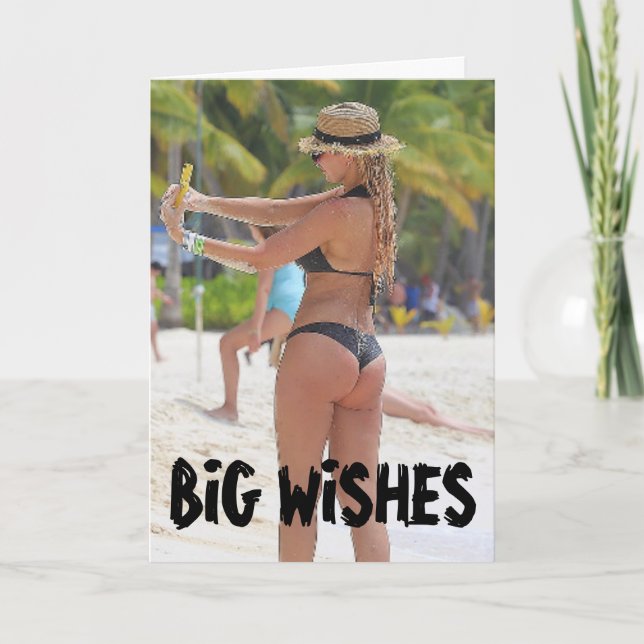 BIKINI BIG BOTTOM GIRL FUNNY BIRTHDAY CARDS  (Front)