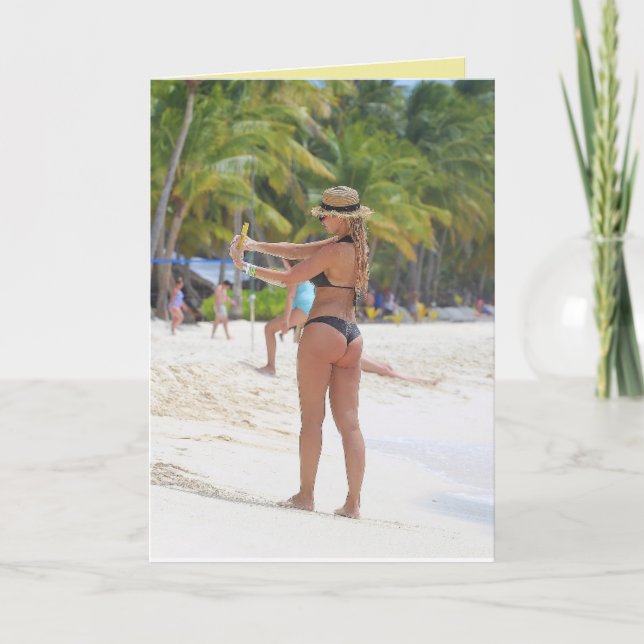 BIKINI BIG BOTTOM GIRL FUNNY BIRTHDAY CARDS  (Front)