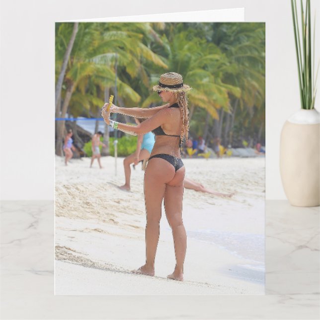 BIKINI BIG BOTTOM GIRL FUNNY BIRTHDAY giant ARDS  Card (Front)