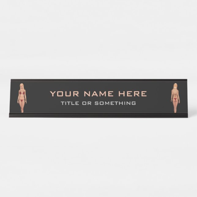 Bikini Blonde Desk Name Plate (Front)