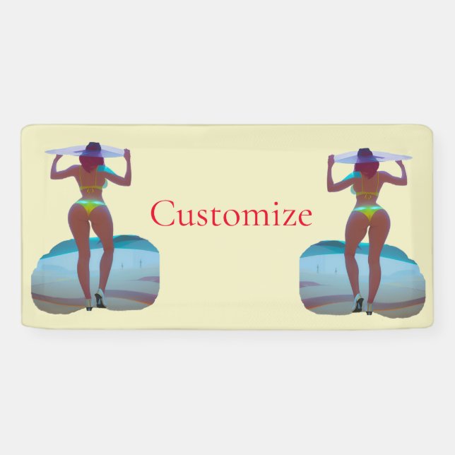 Bikini Booty Beach Girl Thunder_Cove Banner (Horizontal)