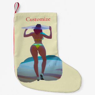 Bikini Booty Beach Girl Thunder_Cove Small Christmas Stocking