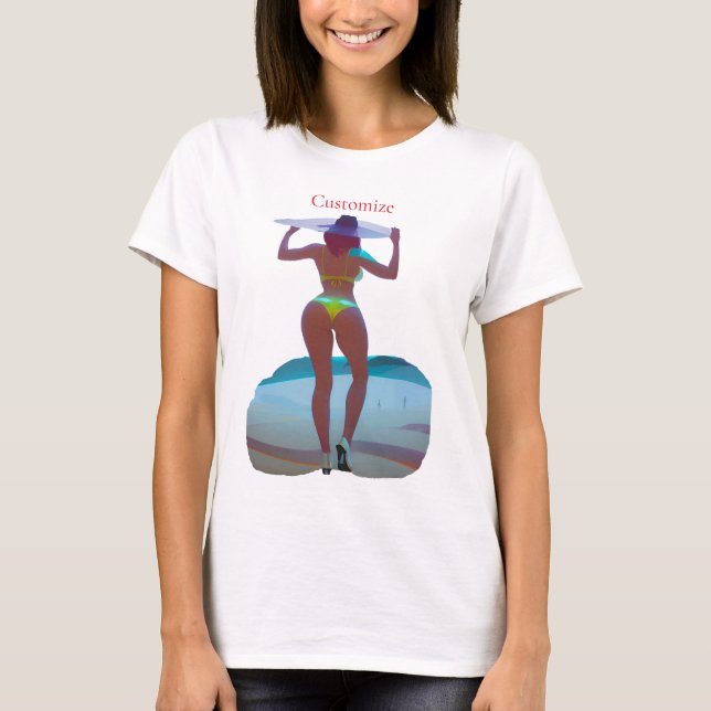 Bikini Booty Beach Girl Thunder_Cove T-Shirt (Front)