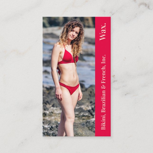 Bikini Brazilian French Wax Photo Punchcard Loyalty Card (Front)