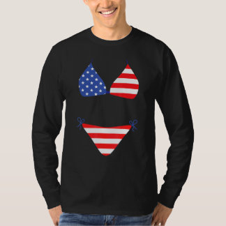 Bikini  Cover Up Swimsuit 4th Of July American Fla T-Shirt