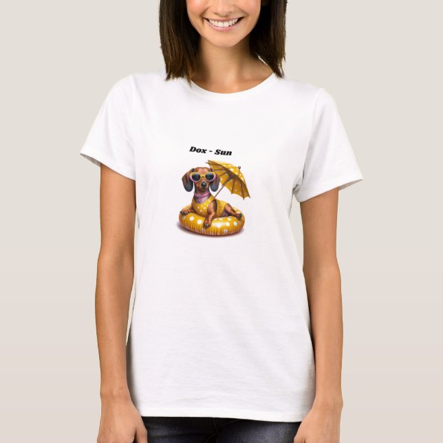 Bikini Dachshund Summer T-Shirt (Front)